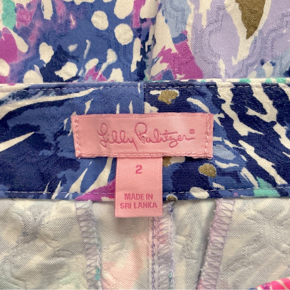 Lilly Pulitzer Kelly Quill Out Multi-color Skinny Ankle Pants Size 2 - Picture 7 of 8